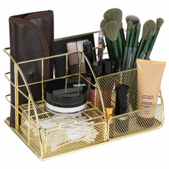 Органайзер для косметики и мелочей металлический 5 секций, MONTE VITA (МОНТЕ ВИТА), 140&times;220&times;127 мм, золото, 272477