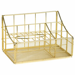 Органайзер для косметики и мелочей металлический 4 секции, MONTE VITA (МОНТЕ ВИТА), 160&times;240&times;150 мм, золото, 272479