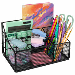 Органайзер для косметики и мелочей металлический 4 секции, MONTE VITA (МОНТЕ ВИТА), 160&times;240&times;150 мм, черный, 272480