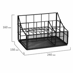 Органайзер для косметики и мелочей металлический 4 секции, MONTE VITA (МОНТЕ ВИТА), 160&times;240&times;150 мм, черный, 272480