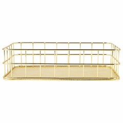 Органайзер-корзинка для косметики и мелочей металлическая MONTE VITA (МОНТЕ ВИТА), 242&times;162&times;63 мм, золото, 272481