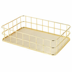 Изображение товара Органайзер-корзинка для косметики и мелочей металлическая MONTE VITA (МОНТЕ ВИТА), 242×162×63 мм, золото, 272481