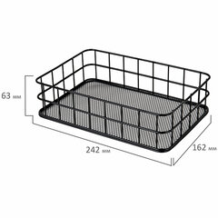 Органайзер-корзинка для косметики и мелочей металлическая MONTE VITA (МОНТЕ ВИТА), 242&times;162&times;63 мм, черный, 272482
