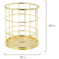 Органайзер-стаканчик для косметики и мелочей MONTE VITA (МОНТЕ ВИТА), металлический, 100&times;90 мм, золото, 272486