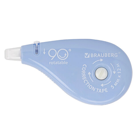 Корректирующая лента BRAUBERG PASTEL 5мм х 12 м, вращающийся наконечник, ассорти, 272488
