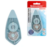 Корректирующая лента BRAUBERG REWIND, 5 мм х 16 м, механизм перемотки, корпус зеленый, блистер, 272489, 272490
