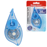 Корректирующая лента BRAUBERG PRO, 5 мм х 20 м, механизм перемотки, корпус синий, блистер, 272492