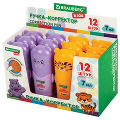 Ручка-корректор BRAUBERG KIDS &laquo;ЗВЕРЯТА&raquo;, 7 мл, металлический наконечник, корпус ассорти, 272493
