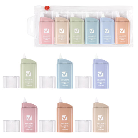 �������������� ����� BRAUBERG COMPACT PASTEL, 5 �� � 6 �, �������� 6 ����, ����� � zip-lock, 272496 �����