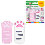Корректирующая лента BRAUBERG KIDS "ЛАПКИ", 5 мм х 6 м, ВЫГОДНАЯ УПАКОВКА 2 штуки в блистере, 272498