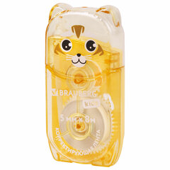 Корректирующая лента BRAUBERG KIDS &laquo;ЗВЕРЯТА&raquo;, 5 мм х 8 м, механизм перемотки, корпус ассорти, блистер, 272499