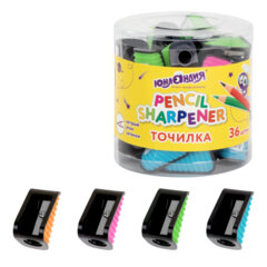 Точилка ЮНЛАНДИЯ &laquo;СВЕТЛЯЧОК&raquo;, яркие цвета ассорти, 272504