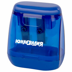 Точилка с контейнером для простых и утолщенных карандашей ЮНЛАНДИЯ &laquo;СУНДУЧОК&raquo;, 2 отверстия, 272506