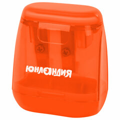 Точилка с контейнером для простых и утолщенных карандашей ЮНЛАНДИЯ &laquo;СУНДУЧОК&raquo;, 2 отверстия, 272506