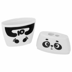 Точилка с контейнером для простых и утолщенных карандашей ЮНЛАНДИЯ &laquo;ПАНДА&raquo;, 2 отверстия, 272507