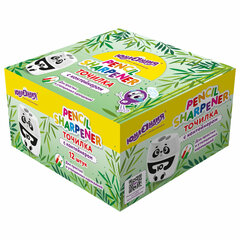 Точилка с контейнером для простых и утолщенных карандашей ЮНЛАНДИЯ &laquo;ПАНДА&raquo;, 2 отверстия, 272507