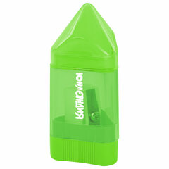 Точилка ЮНЛАНДИЯ &laquo;Карандашик&raquo; с контейнером и ластиком 2 в 1, НАБОР 4 ШТУКИ, 272508