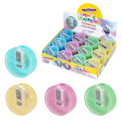 Точилка с контейнером ЮНЛАНДИЯ &laquo;ШАРИК ПАСТЕЛЬ&raquo;, пастельные цвета ассорти, 272509