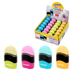 Точилка с контейнером и ластиком ЮНЛАНДИЯ &laquo;ДВА В ОДНОМ&raquo;, яркие цвета ассорти, 272510