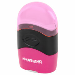 Точилка с контейнером и ластиком ЮНЛАНДИЯ &laquo;ДВА В ОДНОМ&raquo;, яркие цвета ассорти, 272510