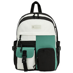 Рюкзак HEIKKI BLOCKS (ХЕЙКИ) универсальный, 2 отделения, черный/<wbr/>бирюзовый/<wbr/>бежевый, 44&times;32&times;17 см, 272562