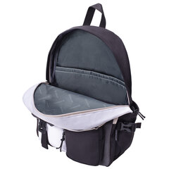 Рюкзак HEIKKI BLOCKS (ХЕЙКИ) универсальный, 2 отделения, черный/<wbr/>серый/<wbr/>белый, 44&times;32&times;17 см, 272563