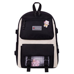 Рюкзак HEIKKI COMBO (ХЕЙКИ), сумка-шоппер, косметичка, пенал В ПОДАРОК, черно-белый, 42&times;30&times;14 см, 272564