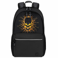 Рюкзак BRAUBERG FASHION CITY универсальный, 2 отделения, &laquo;Skull&raquo;, черный, 46&times;31&times;15 см, 272572