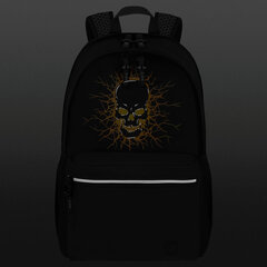 Рюкзак BRAUBERG FASHION CITY универсальный, 2 отделения, &laquo;Skull&raquo;, черный, 46&times;31&times;15 см, 272572