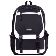 Рюкзак HEIKKI FUSION (ХЕЙКИ) универсальный, USB-порт, черный с белыми вставками, 45&times;31&times;15 см, 272578