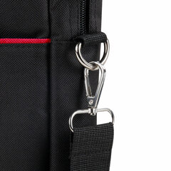 Сумка портфель HEIKKI MAXIMUM (ХЕЙКИ) с отделением для ноутбука 17,3", черная с красной вставкой, 34&times;44&times;6 см, 272591