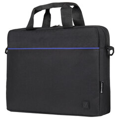 Сумка портфель BRAUBERG PRACTICAL с отделением для ноутбука 15,6", Blue line, черная, 29&times;40&times;7 см, 272603