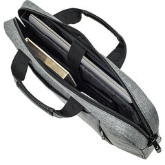 Сумка портфель BRAUBERG OFFICE с отделением для ноутбука 17,3", светло-серый меланж, 34&times;44&times;6 см, 272613