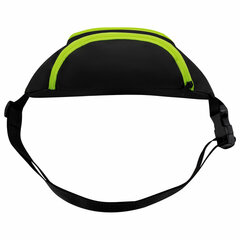 Сумка на пояс HEIKKI RIO (ХЕЙКИ), карман, регулируемый ремень, черная/<wbr/>салатовая, 30&times;12&times;10 см, 272615