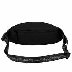 Сумка на пояс HEIKKI RIO (ХЕЙКИ), два отделения, регулируемый ремень, черная с белым, 38&times;12&times;8 см, 272617