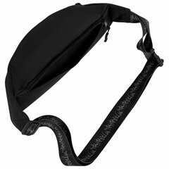 Сумка на пояс HEIKKI RIO (ХЕЙКИ), два отделения, регулируемый ремень, черная с белым, 38&times;12&times;8 см, 272617