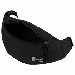 Сумка на пояс HEIKKI RIO (ХЕЙКИ), два отделения, регулируемый ремень, черная с белым, 38&times;12&times;8 см, 272617