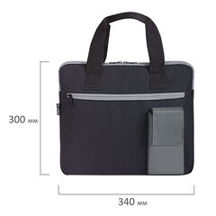 Сумка для документов STAFF DELEGATE на молнии, два кармана, полиэстер, черная/<wbr/>серая, 30&times;34&times;2 см, 272619