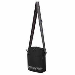 Сумка на плечо HEIKKI COMPACT (ХЕЙКИ) с карманом, черная с принтом, 23&times;17&times;5 см, 272629
