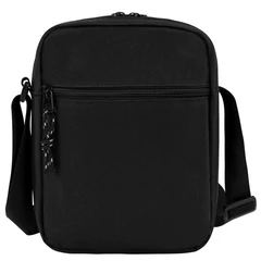 Сумка на плечо HEIKKI COMPACT (ХЕЙКИ), два кармана, черная, 22&times;17&times;6 см, 272630