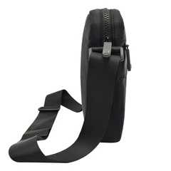Сумка на плечо HEIKKI COMPACT (ХЕЙКИ) с карманом, черная, 20&times;16&times;5 см, 272632