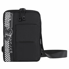 Сумка на плечо HEIKKI TORRENT (ХЕЙКИ) с карманом, &laquo;Anime face&raquo;, черная, 25&times;18&times;3 см, 272637