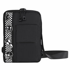 Сумка на плечо HEIKKI TORRENT (ХЕЙКИ) с карманом, &laquo;Chess emoji&raquo;, черная, 25&times;18&times;3 см, 272638