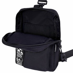 Сумка на плечо HEIKKI TORRENT (ХЕЙКИ) с карманом, &laquo;Chess emoji&raquo;, черная, 25&times;18&times;3 см, 272638