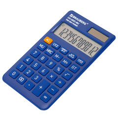 Калькулятор карманный BRAUBERG CX-102C-BU (76&times;126 мм), 12 разрядов, двойное питание, СИНИЙ, 272648