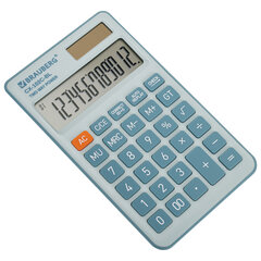 Калькулятор карманный BRAUBERG CX-102C-BL (76&times;126 мм), 12 разрядов, двойное питание, ГОЛУБОЙ, 272649