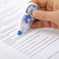 Корректирующая лента ОФИСМАГ N1, 5 мм х 6 м, прозрачно-синий корпус, механизм перемотки, блистер, 272659