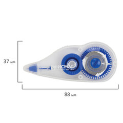 Корректирующая лента ОФИСМАГ N1, 5 мм х 6 м, прозрачно-синий корпус, механизм перемотки, блистер, 272659