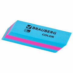 Ластик BRAUBERG &laquo;Color&raquo;, 55&times;15&times;13 мм, прямоугольный, скошенный, яркие цвета ассорти, 272671