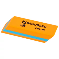 Ластик BRAUBERG &laquo;Color&raquo;, 55&times;15&times;13 мм, прямоугольный, скошенный, яркие цвета ассорти, 272671